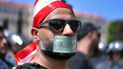 Beirut demonstrators respond to restrictions imposed by the Lebanese monetary authorities on foreign currency withdrawals. Prime Minister Saad Hariri is due to visit Dubai for a Lebanese-UAE investment conference on October 7 amid mounting pressure on the Lebanese currency. AP