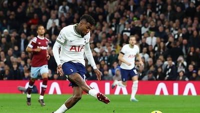 Emerson Royal scores Tottenham's first goal. Reuters