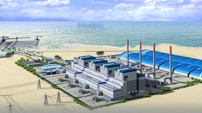 The proposed 2.4 gigawatt coal fired power station in Hassyan is close to Dubai’s border with Abu Dhabi and around 60 kilometres south-west of central Dubai. Courtesy ACWA Power