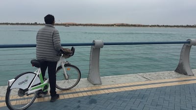 Christine Iyer's son Calvin on Abu Dhabi Corniche. Courtesy Christine Iyer