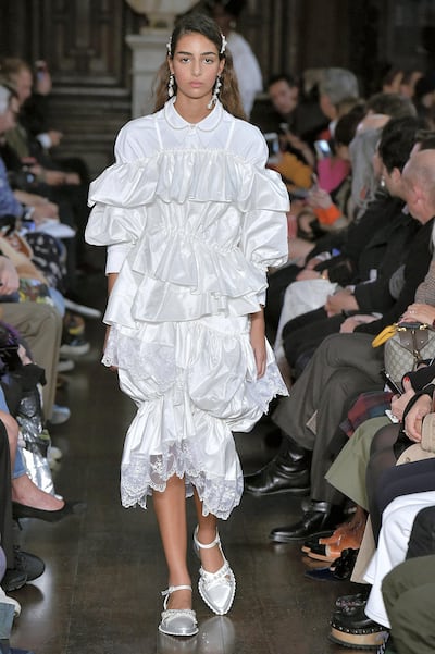A model walks the runway at the Simone Rocha Spring Summer 2018 fashion show during London Fashion Week on September 16, 2017 in London, United Kingdom. Catwalking / Getty Images