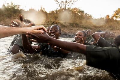 Members of the all-female ranger team Akashinga in Zimbabwe are given full paramilitary training. Photo: Brent Stirton