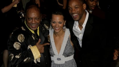 Jones was father to seven children, including actress Rashida Jones, seen here with actor Will Smith. PA