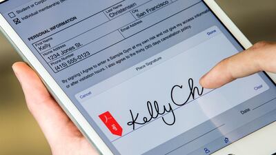 Three are trial versions of Acrobat Pro DC and the Document Cloud e-sign services, otherwise it is a $15 monthly subscription for both. Courtesy Adobe