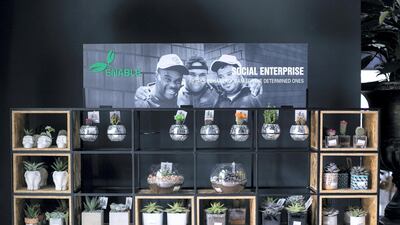 Enable is a social enterprise that empowers people of determination by boosting entrepreneurial skills. Dubai Garden Centre offers a range of quality home and garden products assembled by them. Reem Mohammed / The National
