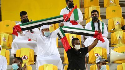 UAE fans before the game at the Zabeel Stadium in Dubai. Chris Whiteoak / The National
