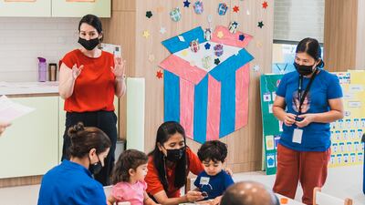 A sensory play class at Ladybird Nursery Al Barsha.