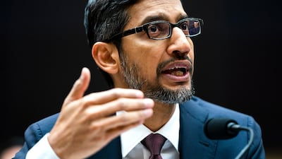 Google CEO Sundar Pichai testifies before a House Judiciary Committee hearing in Washington. EPA
