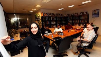 Maryam Ali Saeed Althani, co-ordinator, Mensa Dubai, and would-be Mensa members.