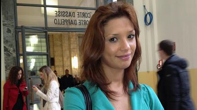 Moroccan model Imane Fadil arrives at Milan's court during the trial of the ex-premier Silvio Berlusconi for allegedly having sex with an underage prostitute. AFP