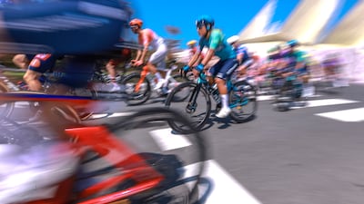 UAE Tour riders leave Zayed National Museum. Victor Besa / The National