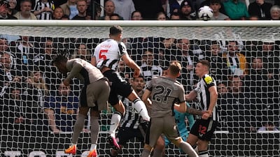 Newcastle United's Fabian Schar scores their fourth goal. PA