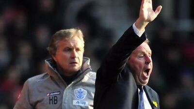 If manager Harry Redknapp, right, can lead the Queen Park Rangers to a win on Saturday, they will vacate the Premier League basement. Glyn Kirk / AFP