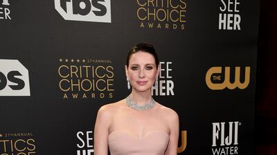 Caitriona Balfe wears a nude Dior Haute Couture gown. Getty Images