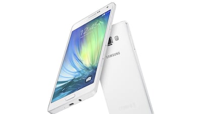 The Samsung Galaxy A7 is priced at Dh1,799. Courtesy Samsung