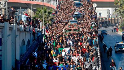Lt Gen Gaid Salah’s body was driven through the centre of Algiers and buried in one of the capital’s main graveyards after Wednesday’s noon prayer. AFP