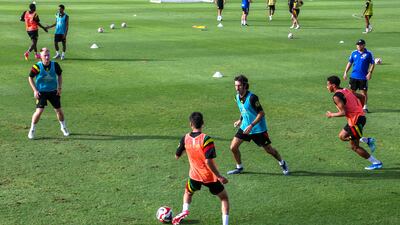 General view of Gulf United during a pre-season training session.