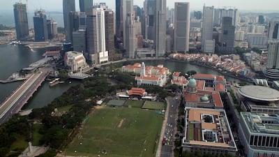 The Singapore skyline. Hyflux, a company that provides desalination and water treatment services in the country, is heading for liquidation. Getty