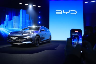 Chinese carmaker BYD arrived with a fleet of models ready for the European market, including the Seal 6 DM-i Touring SUV. Bloomberg