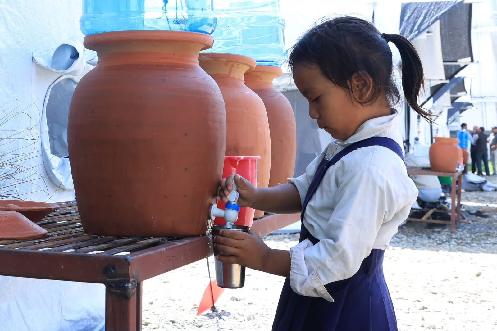 The temporary facilities were provided by private donors so school could resume. Photo: Rajendra Dawadi