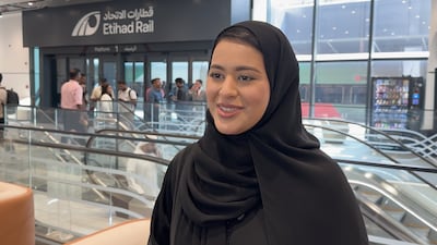 Ameera Alkhlaifi, director of strategy and performance at Etihad Rail. Photo: Pawan Singh for The National