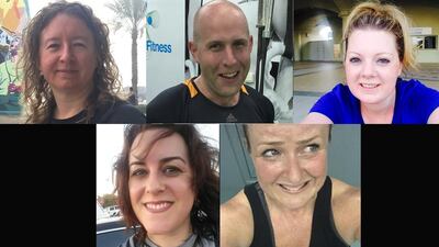 Rosemary Behan, Hugo Berger, Stacie Overton Johnson, Ellen Fortini, and Ann Marie McQueen from The National have made it to the second month of the Haddins fitness challenge.