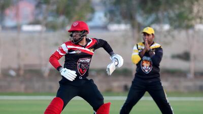 Panthers' Ronak Panoly bats during the Rising Stars F40 final against Tigers in. Ajman. Chris Whiteoak / The National