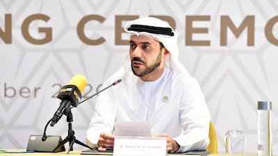 UAE Pro League chief executive Waleed Al Hosani speaks at the Rixos Saadiyat Island. Courtesy UAE Pro League