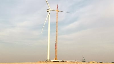 The first phase of the Dumat Al Jandal wind project, The $500 million project was awarded to the Masdar-EDF consortium in January 2019. Courtesy: Masdar