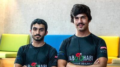 Young Emirati cyclists Abdullah Al Hammadi, left, and Mohammad Al Mutaiwei have been invite to UAE Team Emirates' training camp in Europe. Victor Besa / The National