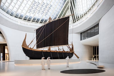 The Magan boat replica at Zayed National Museum. Photo: Ryan Carter / UAE Presidential Court