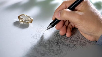 A rough sketch of the Power of Unity crown. Photo: Mouawad