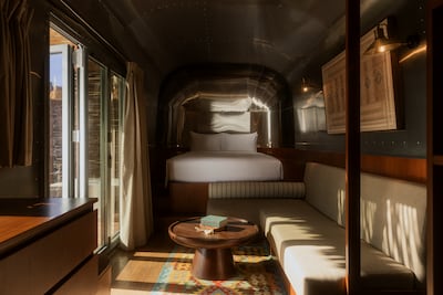 A look inside the caravan accommodation. Photo: Caravan Hatta by Our Habitas