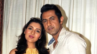 Tina Ahuja, left, and Punjabi singer and actor Gippy Grewal, who star in Second Hand Husband. AFP Photo