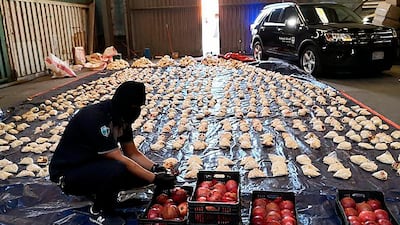 Saudi customs officers discovered millions of amphetamine pills in a shipment of pomegranates arriving from Lebanon. Saudi Press Agency via AP