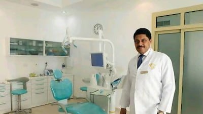 Dr Joy Antony at his Jumeirah dental clinic. Jeffrey E Biteng / The National