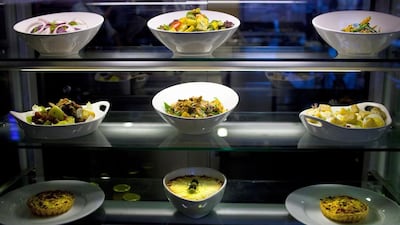 Above, the food display at Indigo restaurant. Subhash Sharma for The National