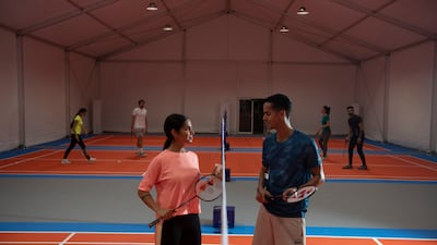 An indoor badminton court at Zabeel Sports District