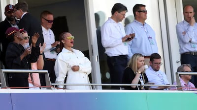 Rihanna in the stands during the match between West Indies and Sri Lanka at Emirates Riverside, Chester-Le-Street. AP Photo