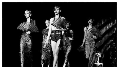 Models walk the runway at the Louis Vuitton fashion show during Paris Fashion Week on October 6, 2010. Photo by Mazen Saggar