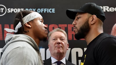 Anthony Yarde and Lyndon Arthur go head to head after their press conference in London this month for the now postponed bout in April. Action Images