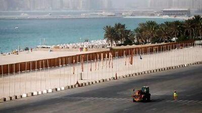DPG said development activity had already started and would be completed in "less than" 18 months. It also confirmed the project would be low-rise and would not impinge on the views of JBR residents. Above, construction in JBR on August 23. Sarah Dea / The National