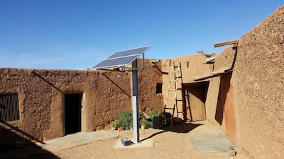 Above, one of the 9,000 solar home systems that have been installed in Morocco thus far. Courtesy Masdar