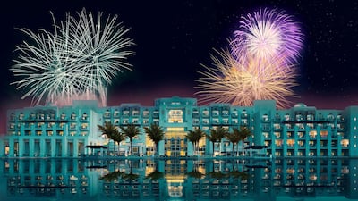 Firweorks light up Anantara Eastern Mangroves in Abu Dhabi. Courtes Anantara