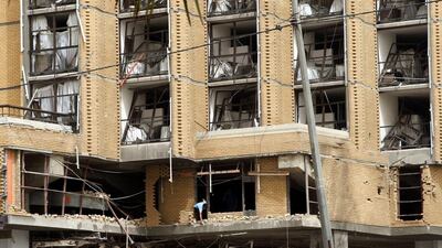 The Babylon hotel after a car-bomb attack that hit the hotel in Baghdad. Ali Abbas /EPA