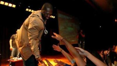 Curtis '50 Cent' Jackson III wows the crowds at the American University in Dubai.