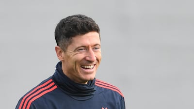 Bayern Munich's Robert Lewandowski during training ahead of the Champions League match against Tottenham Hotspur. Reuters