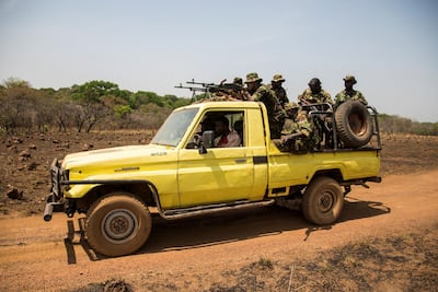 Rangers head back to base from the shooting range. In the words of Stefan Maritz, a South African and Chinko’s acting assistant law enforcement manager: "Our mission is to fight the wrong. In Chinko, there is authority. There are consequences...Once accountability falls away, nothing works anymore.” Photo: Jack Losh