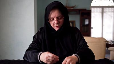 Helen Kay makes pearl key chains from her home in Dubai’s Al Safa district. All her jewellery is handmade. Razan Alzayani / The National