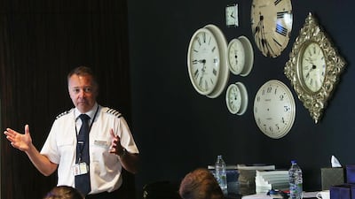 British Airways Capt Steve Allright helps people face their fear of flying. Satish Kumar / The National